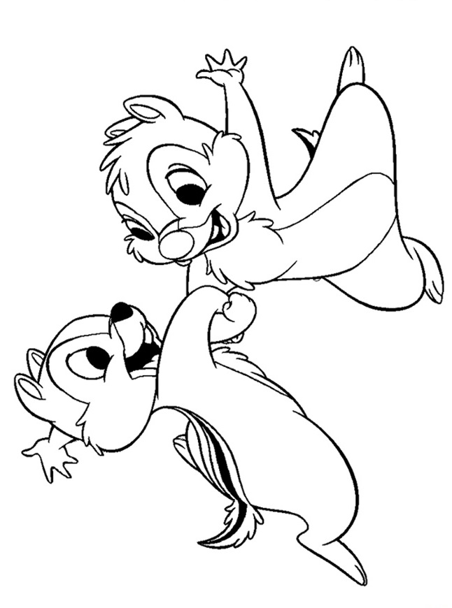 Plansa de colorat cu Chip si Dale 24 17